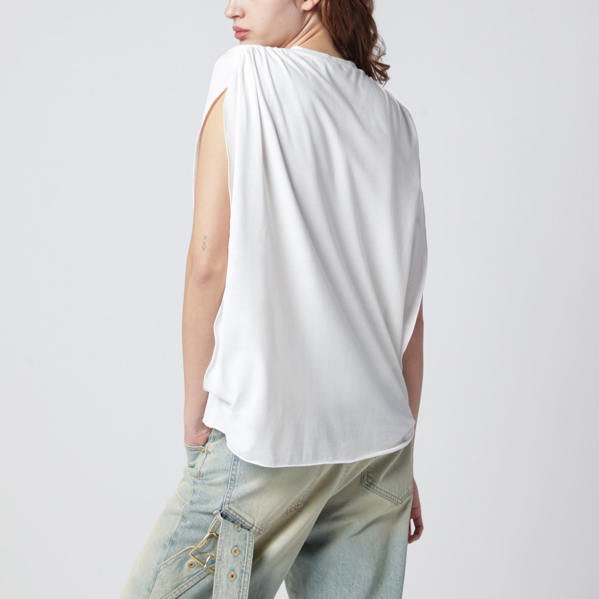 Chemise Tracy sans manches en jersey blanc