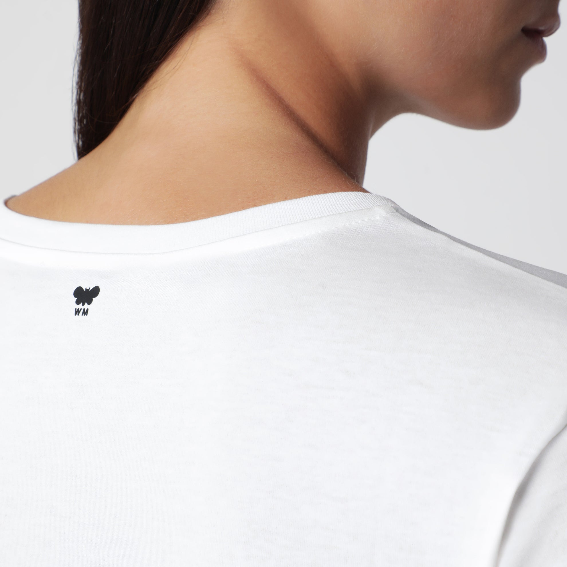 T-shirt en jersey de coton blanc à fleurs