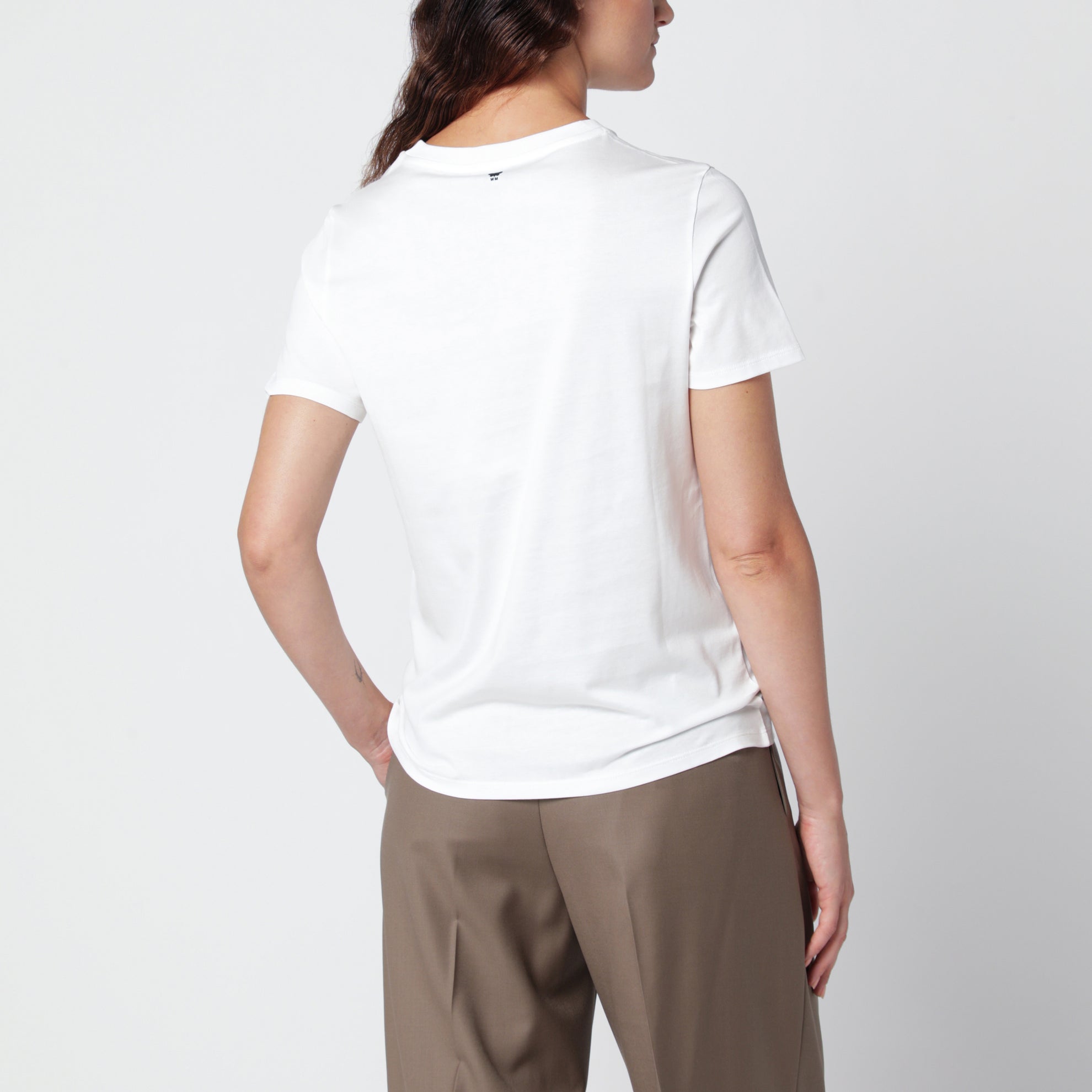 T-shirt bianca in cotone con stampa