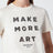 Cremefarbenes T-Shirt aus Baumwolle mit Logoprint