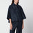 Pull en coton bleu brodé