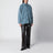 Blaue Hemdjacke aus Wolle
