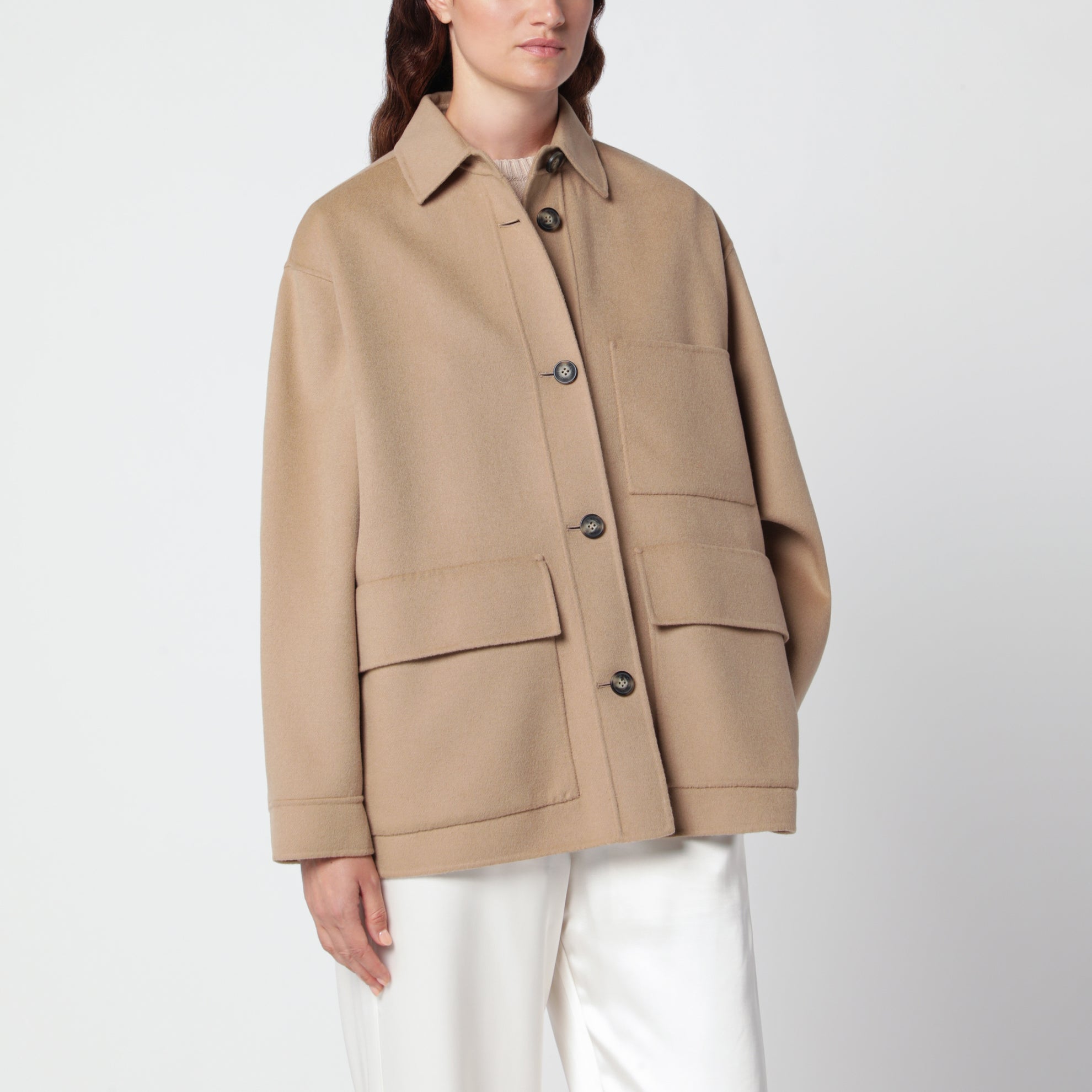 Surchemise camel en laine