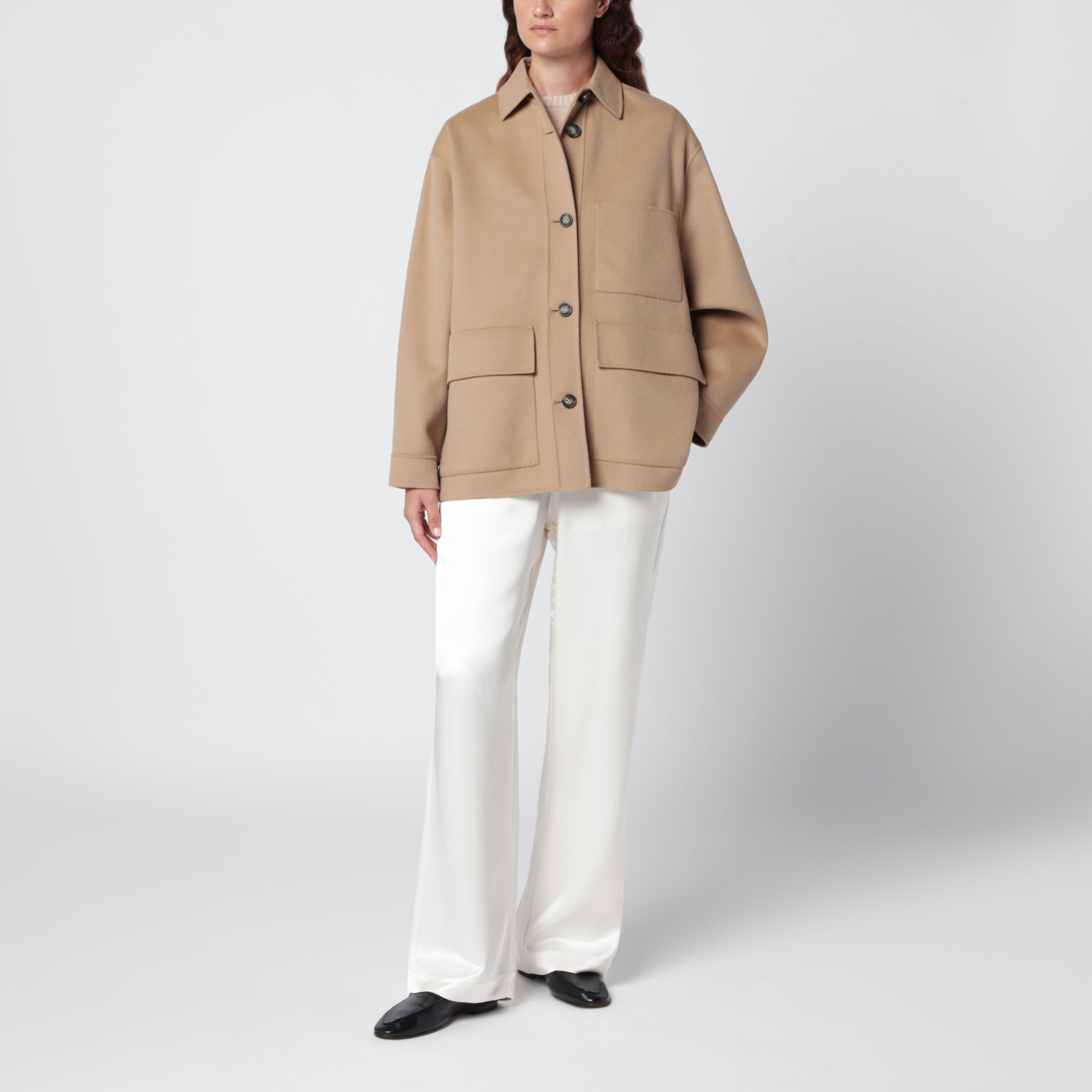Surchemise camel en laine