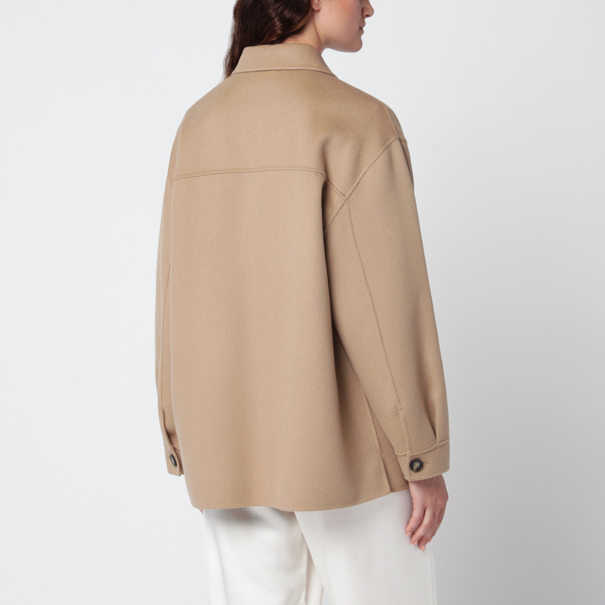 Surchemise camel en laine