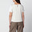 Cremefarbenes Satin-T-Shirt mit Rundhalsausschnitt