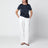 T-shirt bleu satiné à col rond