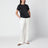 Black satin crew neck T-shirt