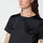 Black satin crew neck T-shirt