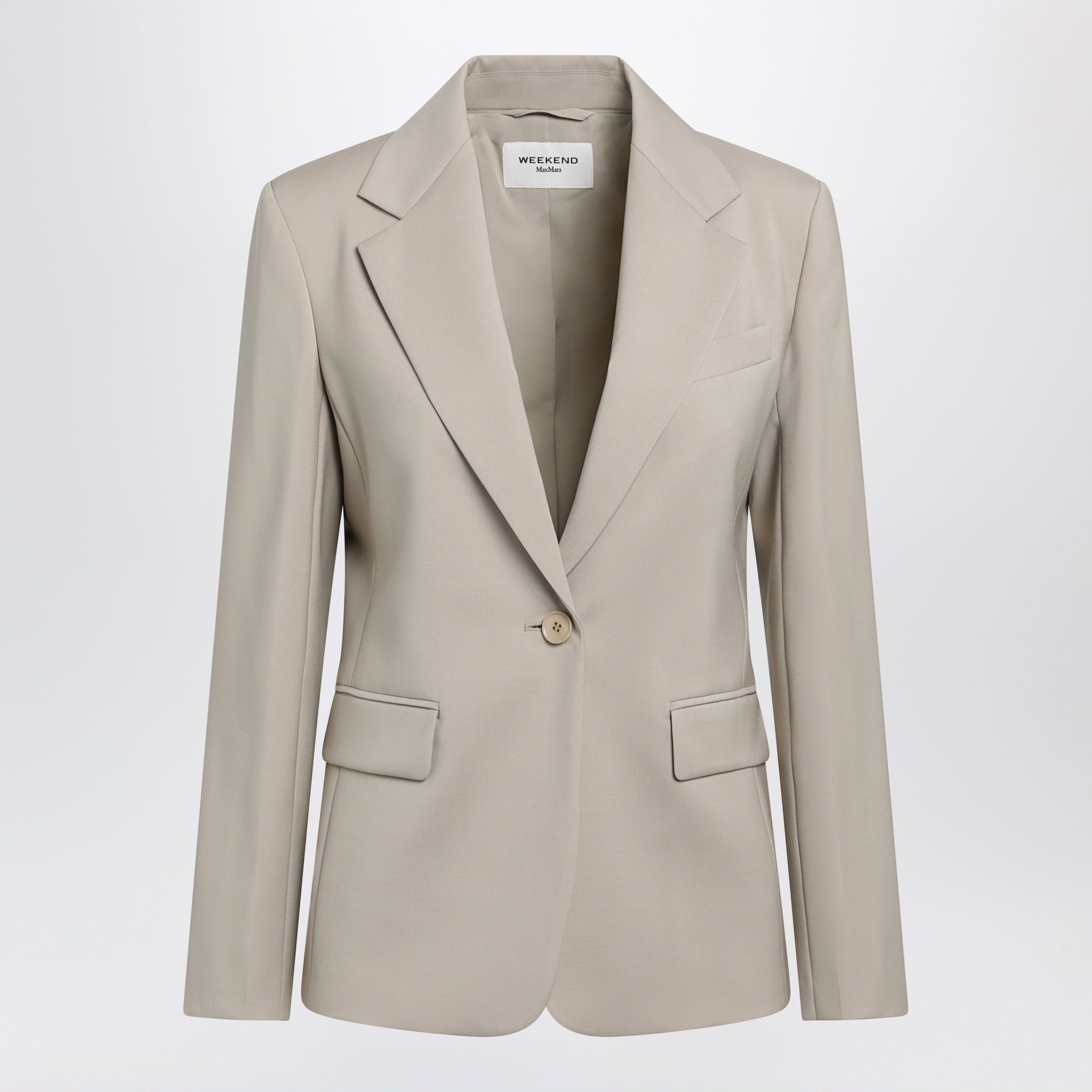 Veste droite beige en laine