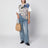 T-shirt in seta stampata e jersey di cotone stretch