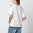 T-shirt in seta stampata e jersey di cotone stretch