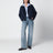 Blue cropped jacket in wool-blend cloth