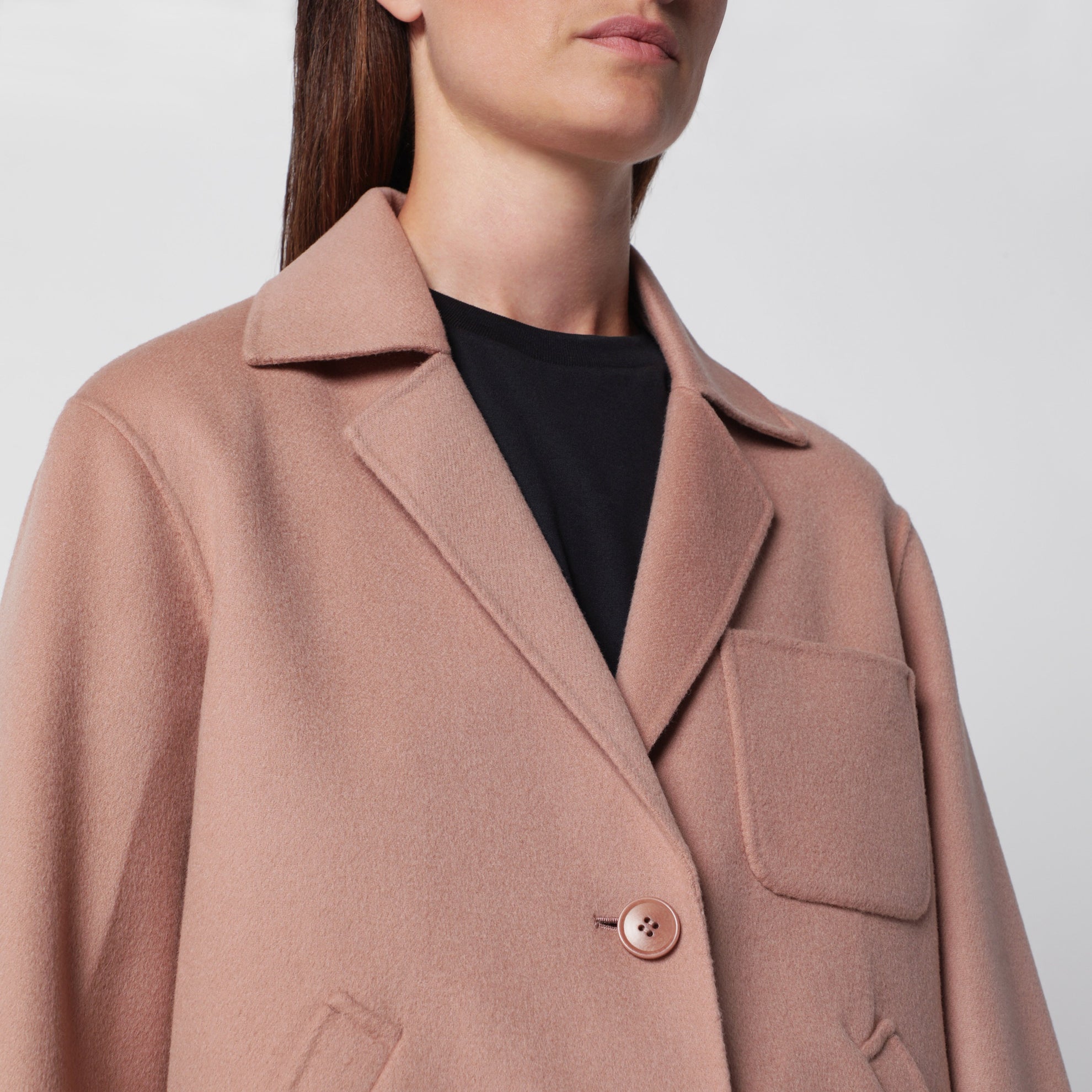 Kurze rosa Jacke aus Wolle