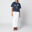 T-shirt in jersey di cotone blu con ricami
