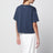 T-shirt en jersey de coton bleu avec broderies