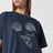 T-shirt en jersey de coton bleu avec broderies