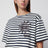 T-shirt in jersey di cotone a righe bianca/blu