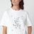 T-shirt blanc en coton avec broderie florale