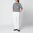 T-shirt rayé blanc/bleu marine en coton