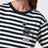 T-shirt rayé blanc/bleu marine en coton