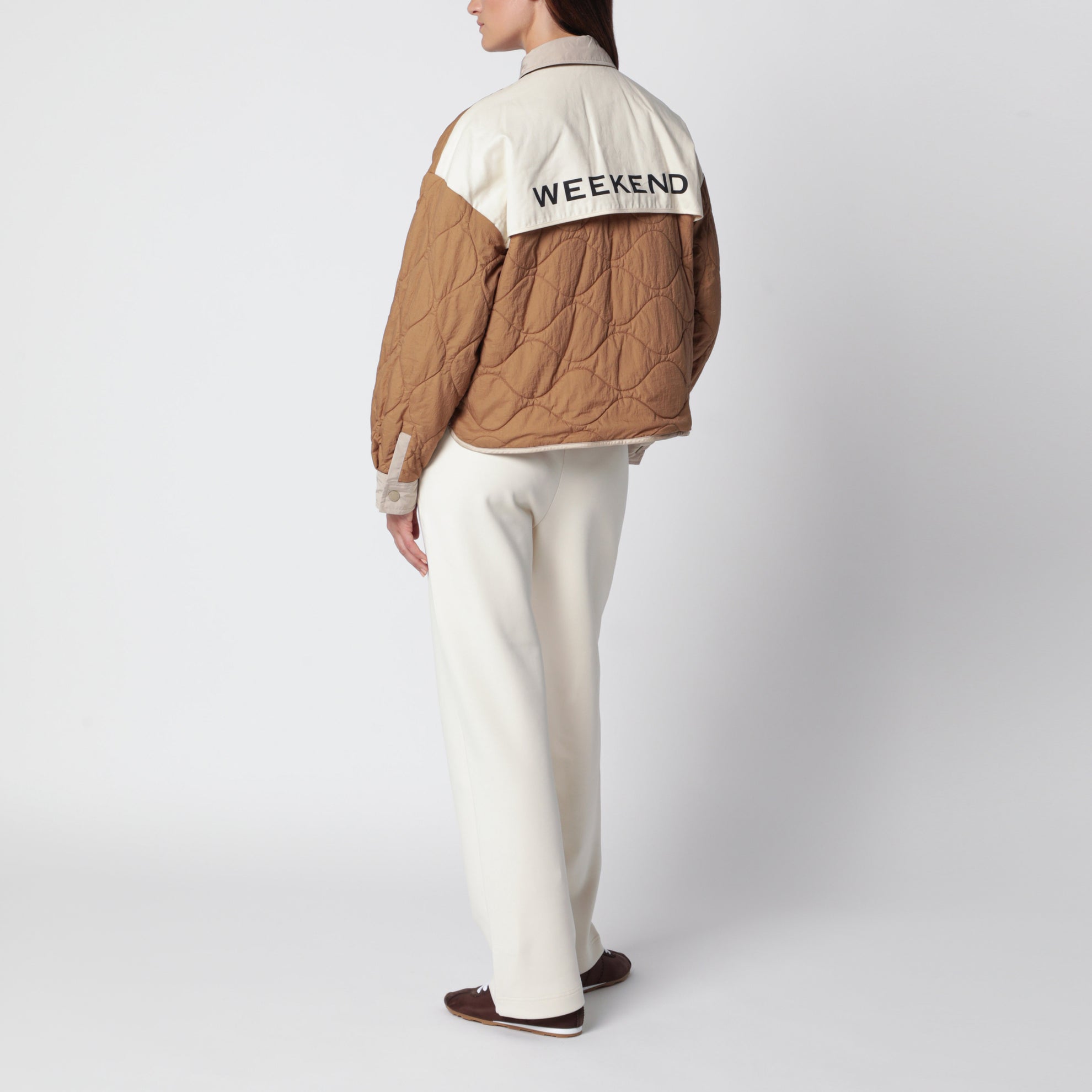 Almond reversible cropped jacket