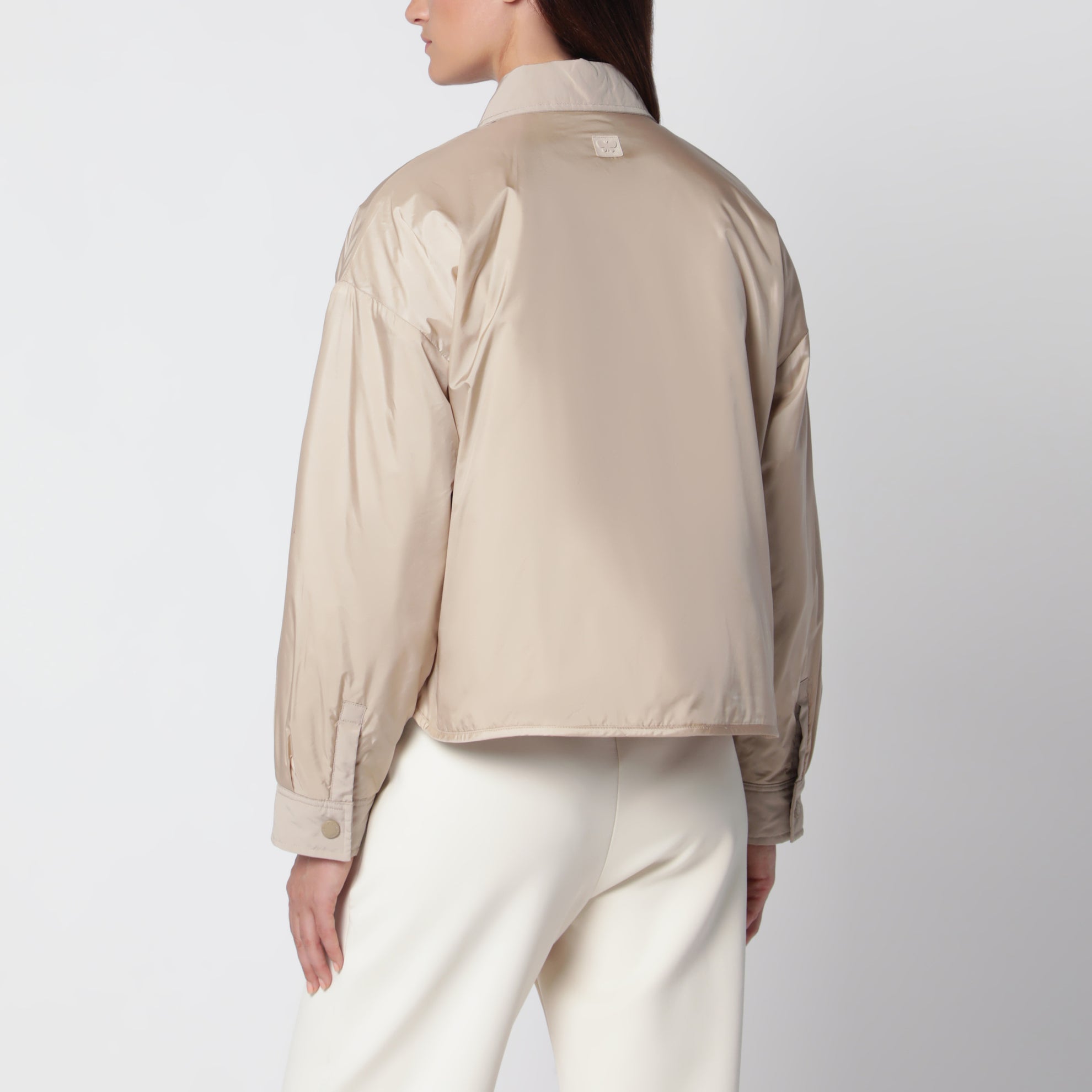 Almond reversible cropped jacket