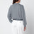 Blaue Baumwollstrickjacke mit Intarsien