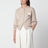 Cardigan color mandorla in cotone con intarsi