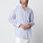 Camicia a righe bianca/blu con inserto in Sangallo