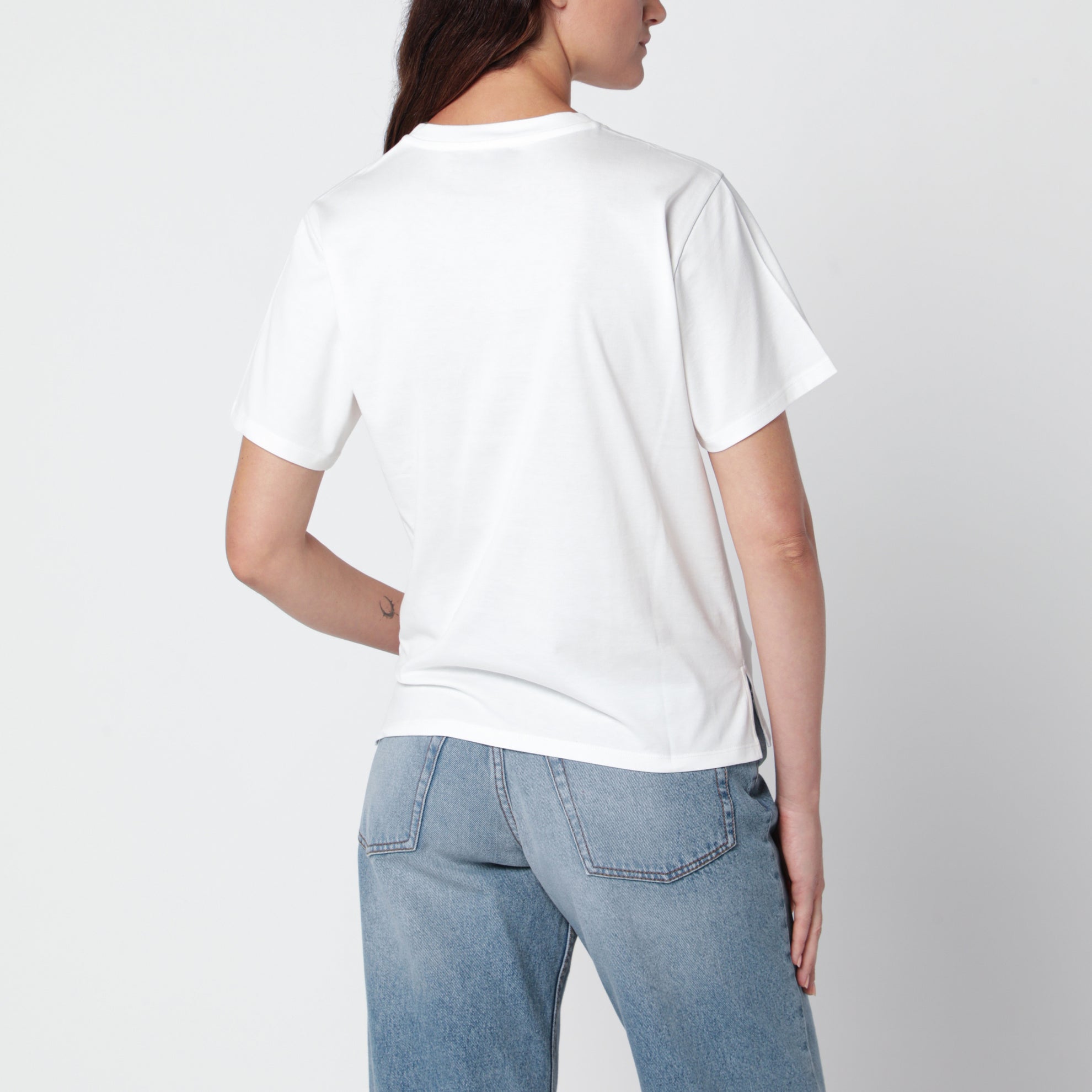 T-shirt blanc en jersey de pur coton