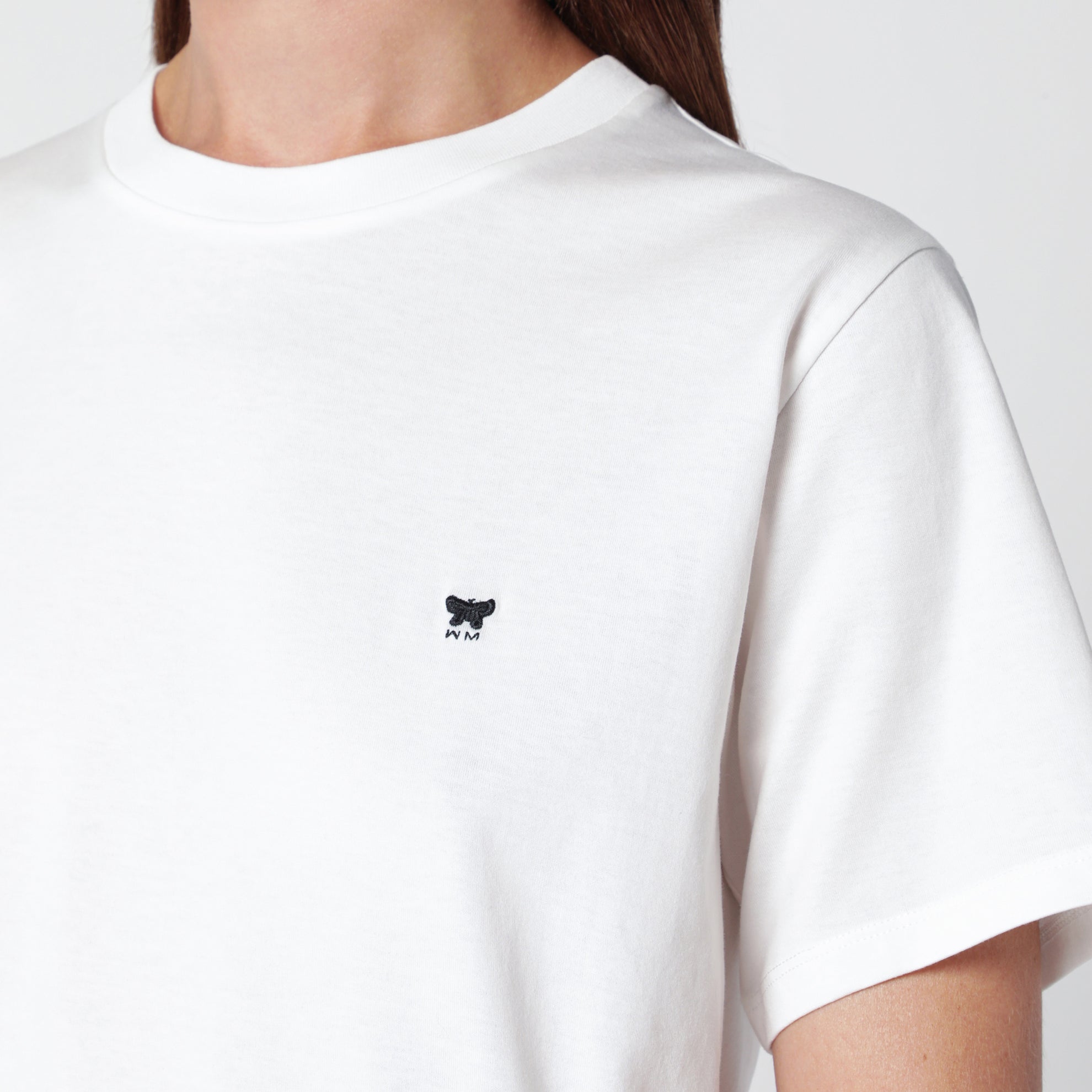 T-shirt blanc en jersey de pur coton