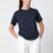 T-shirt blu in cotone con ricamo logo