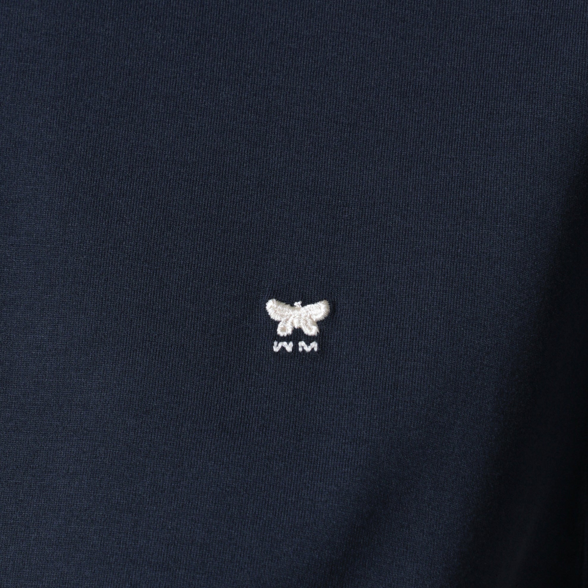 T-shirt blu in cotone con ricamo logo