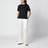 T-shirt nera in cotone con ricamo logo