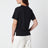 T-shirt nera in cotone con ricamo logo