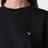 T-shirt nera in cotone con ricamo logo