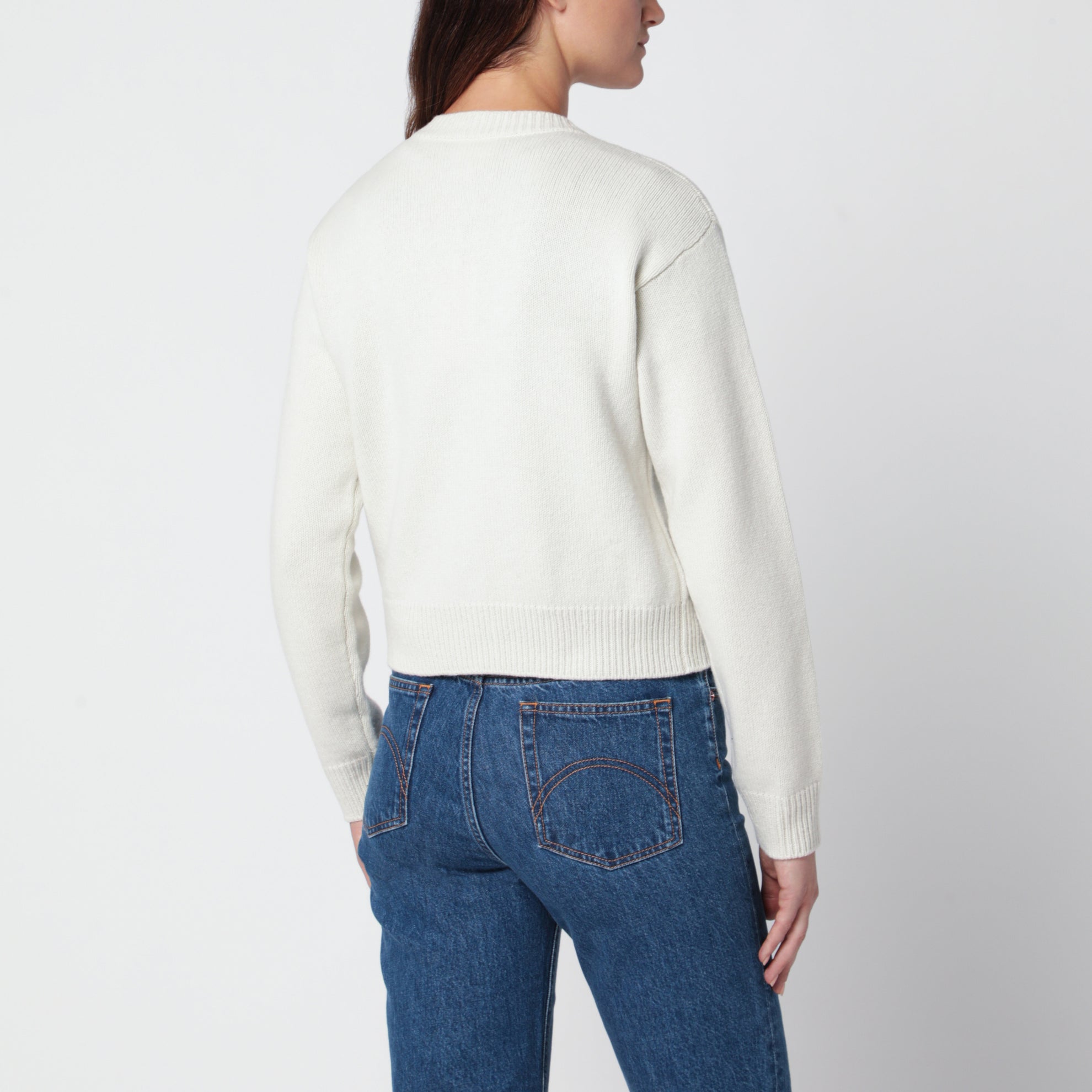 Gilet court en laine écru