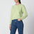 Pull col rond vert lime en laine
