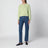 Pull col rond vert lime en laine
