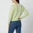 Pull col rond vert lime en laine
