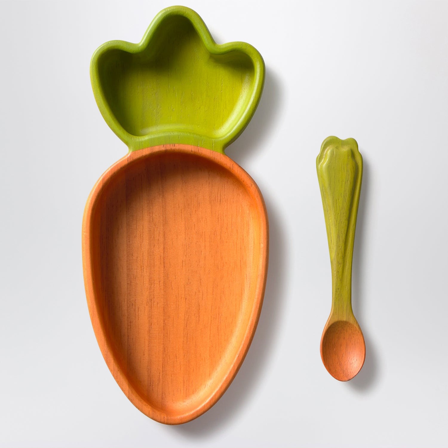 Carrot-shaped plate and spoon set