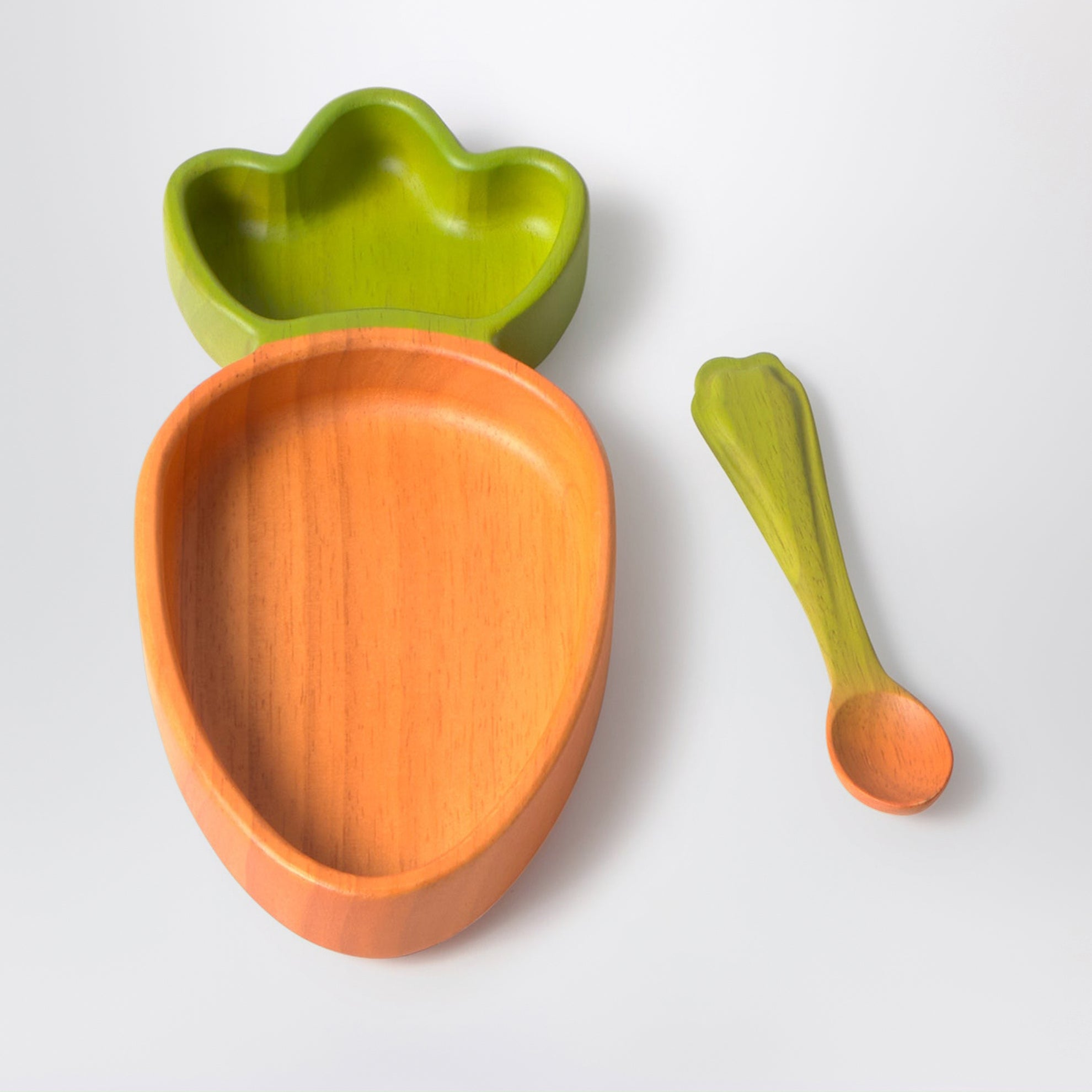 Carrot-shaped plate and spoon set