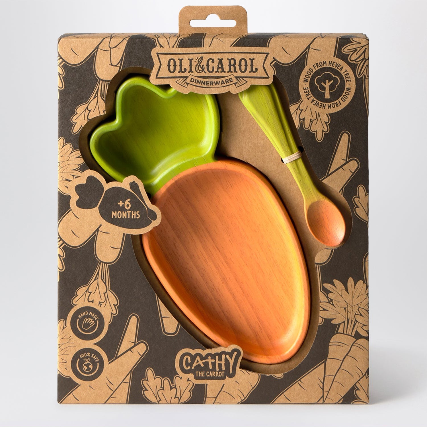 Carrot-shaped plate and spoon set