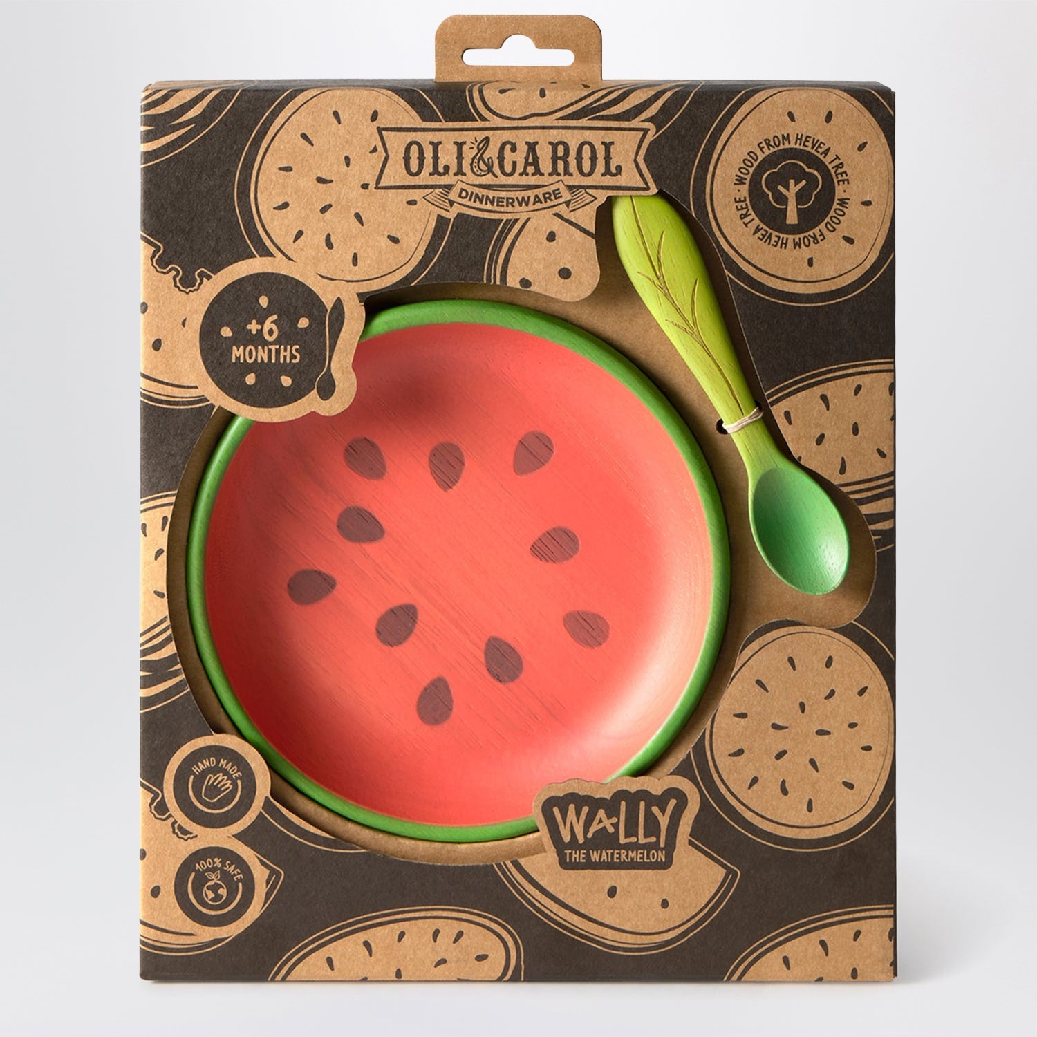 Watermelon-shaped plate and spoon set