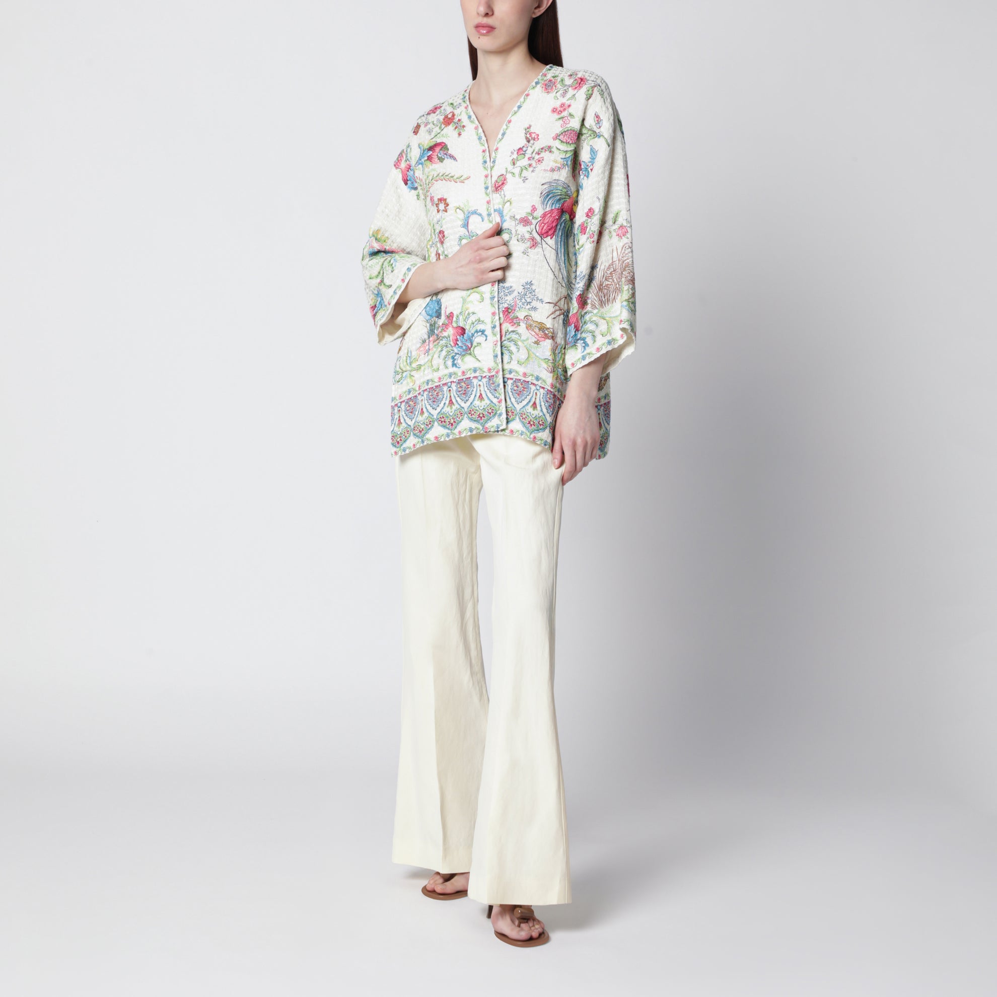 Kesa in cotton-blend mat fabric