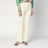 Flared trousers in ivory viscose