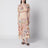 Long blush pink dress with floral print