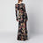 Robe longue portefeuille imprimée en jersey