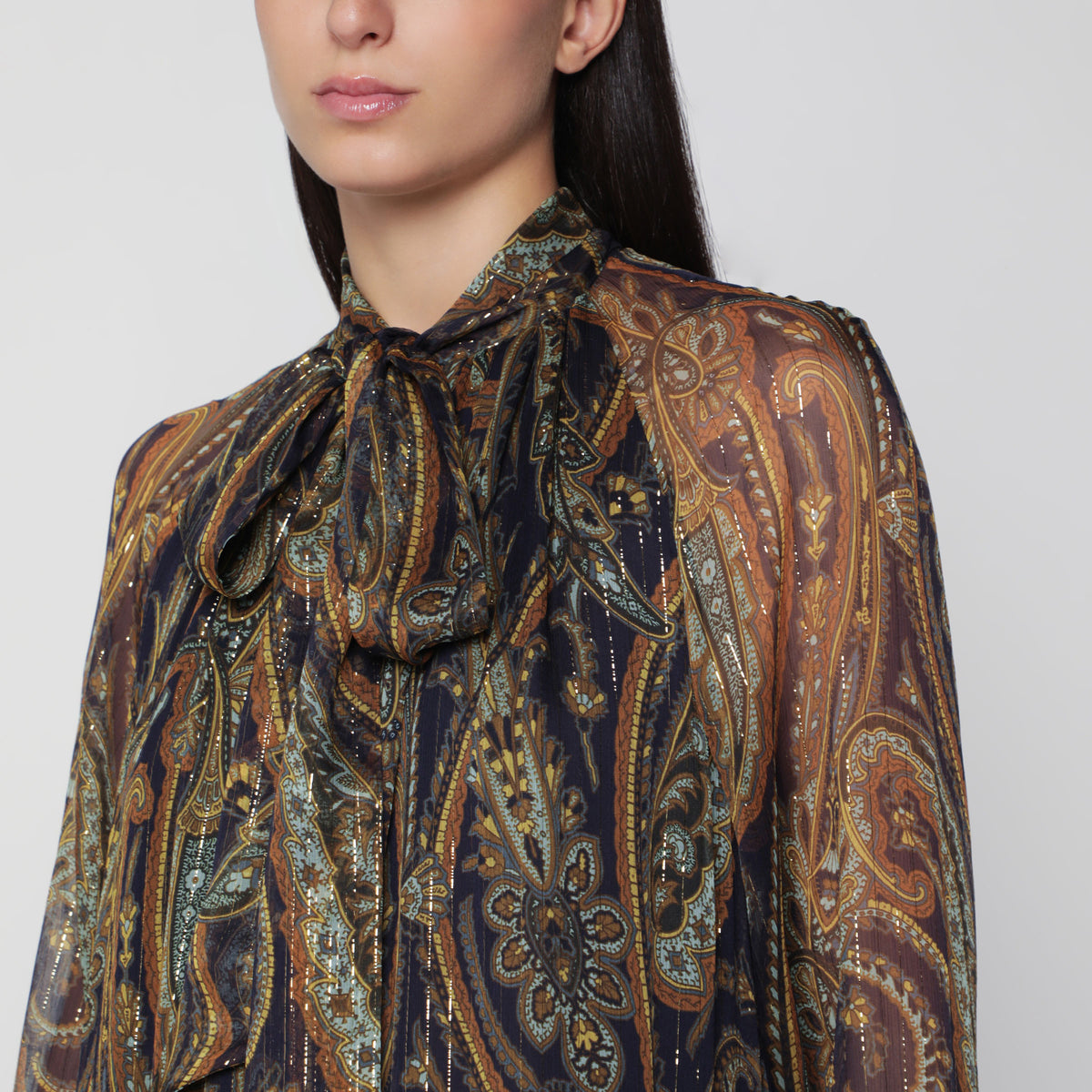 Robe longue à imprimé Paisley multicolore